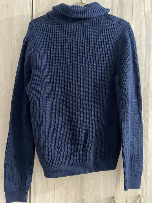 Jules M męski sweter granatowy ciepły  zima Vintage półgolf