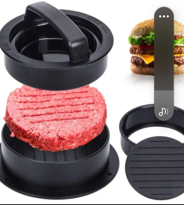 Prensa de hambúrguer.  Novo