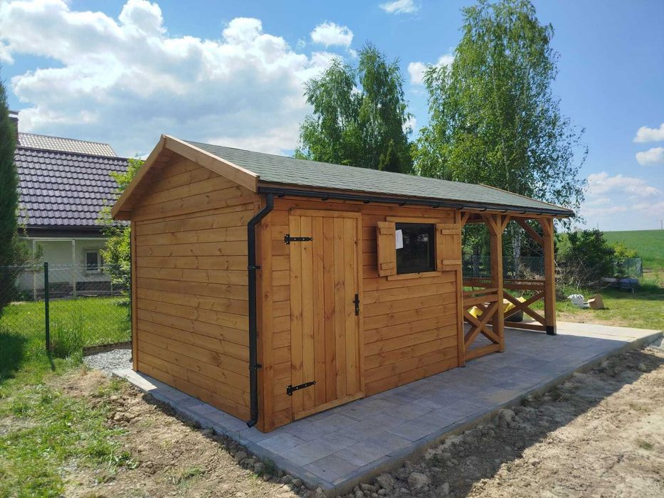 Domek narzędziowy z altanką 2w1 Kormoran 3x6 -Altany/Domki narzędziowe