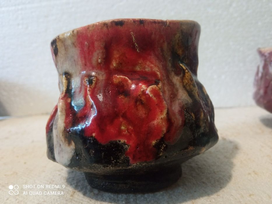 Чашки для кавы, авторская инручная работа, шамот, поливы