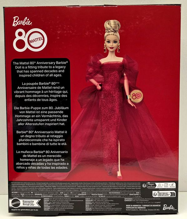 Колекційна лялька Barbie Signature Ruby Red 80-та річниця (JBJ17)