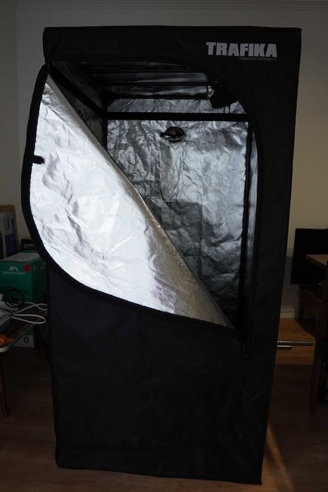 Grow Tent Kit Completo 80x80x160 – LED 600W + Extração + Acessórios