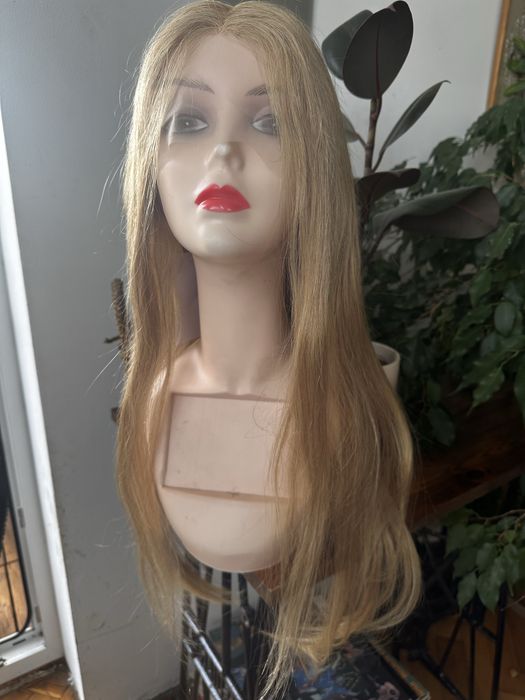 Bardzo dluga blond peruka 100% wlosy naturalne miodowe