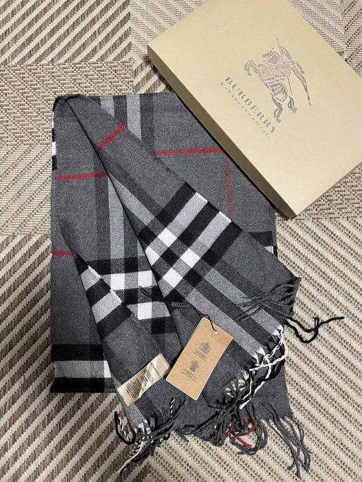 Шарф Burberry СІРИЙ КЛІТИНКА КАШЕМІР