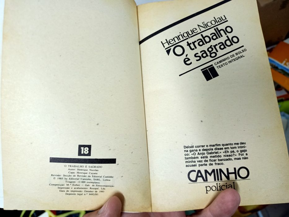 Livro "O trabalho é sagrado" - Henrique Nicolau