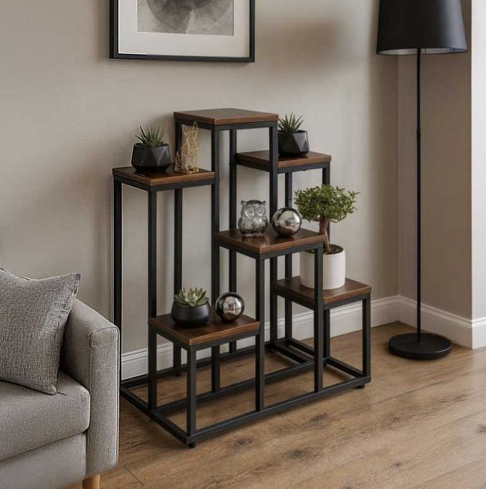 NOWY Kwietnik Stojący Stojak Na Kwiaty Ozdoby 6 Półek Loft