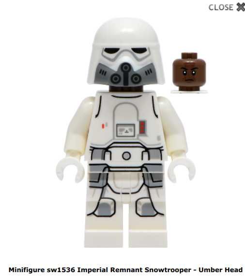 LEGO STAR WARS 75454 - Imperial Remnant Snowtrooper Umber Head sw1536 NOWY 75226
