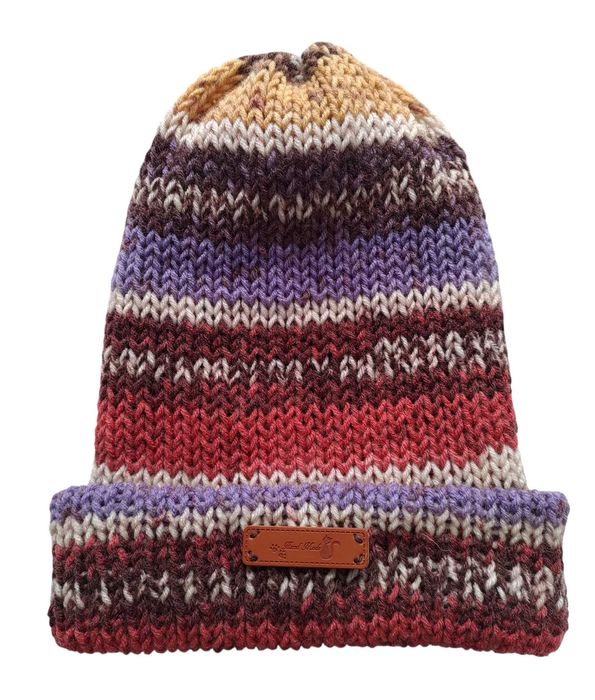 %WYPRZEDAŻ% Dwustronna, ciepła czapka we wzorki, z wełną, handmade