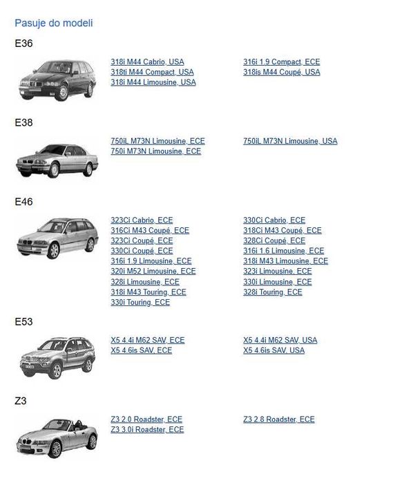 Sonda lambda BMW E36 E38 E46 E53 X5 Z3 M44 M43 M73N M52 M54 M62 4.6is