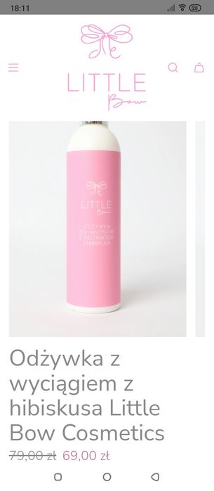 Sprzedam nową odżywkę do włosów Little Bow 300 ml