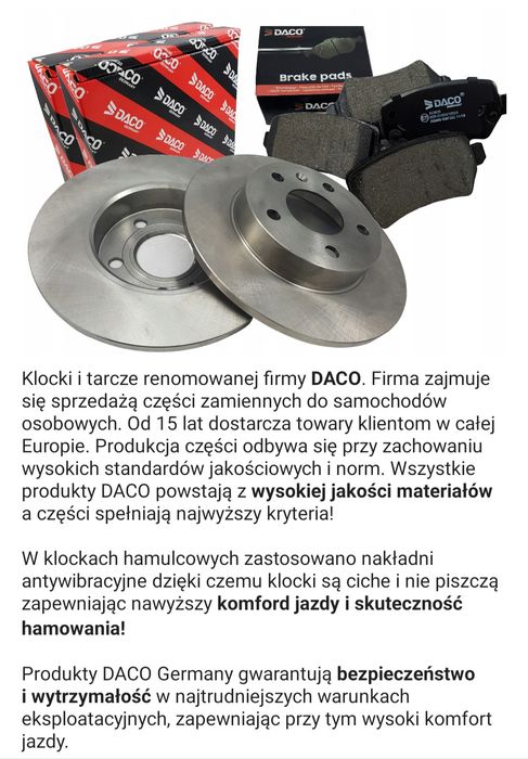 Klocki i tarcze firmy DACO nowe