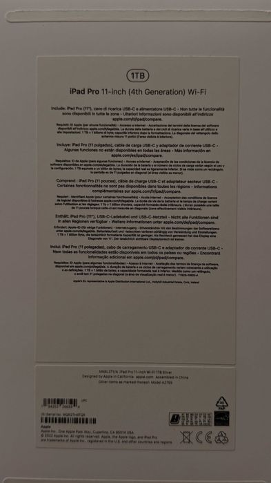 iPad PRO 11 cali 1TB dysk M2 srebrny