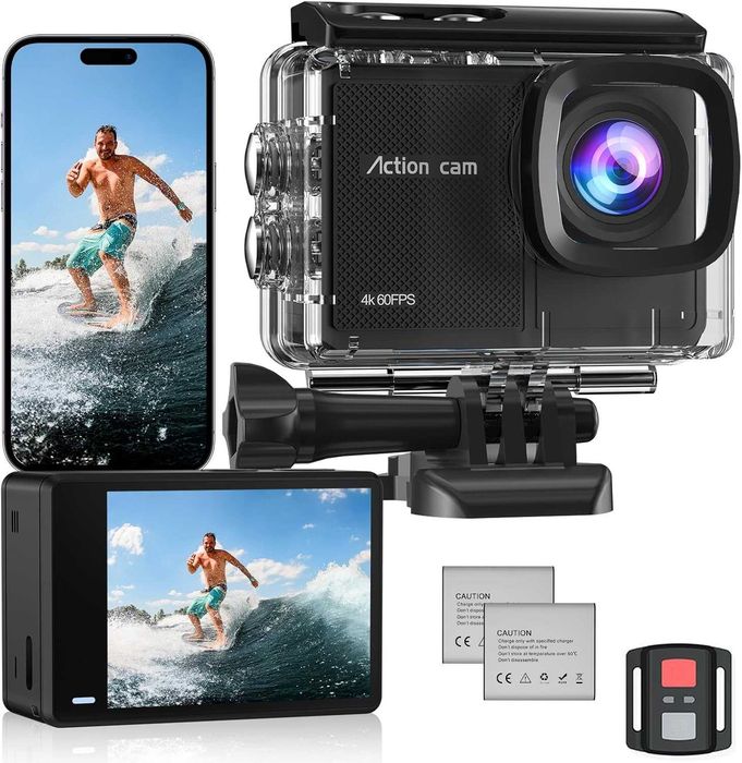 Kamera sportowa 4K 60FPS WiFi 48MP wodoodporna 40m pilot 885