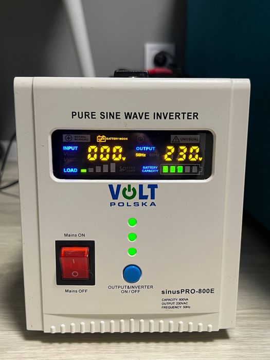 Аварийный комплект Volt Polska ( ДБЖ 800 ватт+ Аккамулятор 100/12)