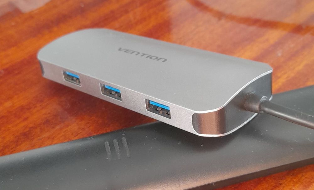 USB-хаб (док-станція) для ноутбука 6-in-1 (HDMI, RJ45, USB-A, PD)