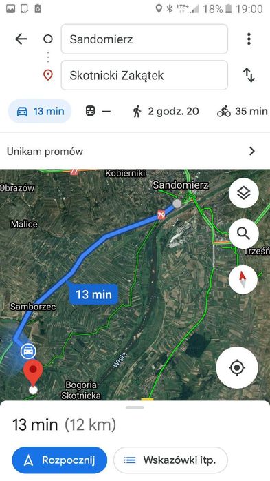 Noclegi, kwatery pracow., szlak Green Velo Skotniki k. Sandomierz
