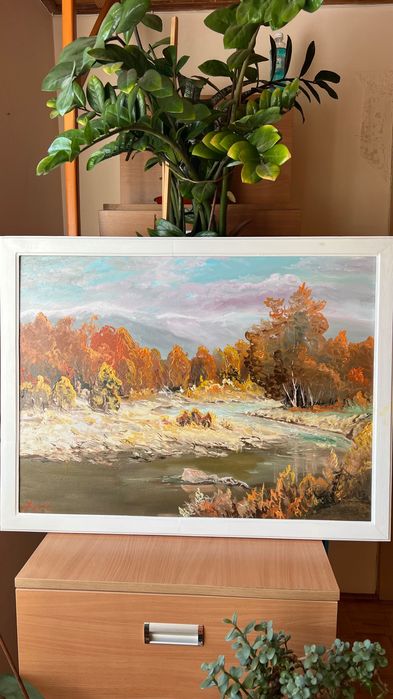 Картина масло холст художник Андрусяк "осінь в карпатах" пейзаж гори