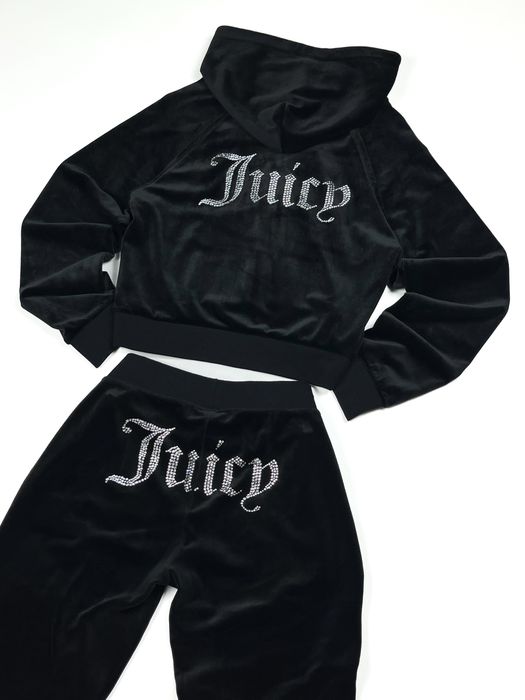 Черный велюровый костюм Juicy Couture со стразами