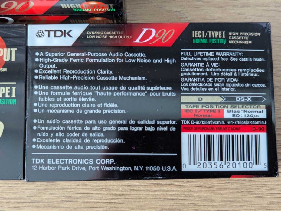 Аудіокасеты аудио кассеты лот 10шт. TDK D90 High Output (на болтах)