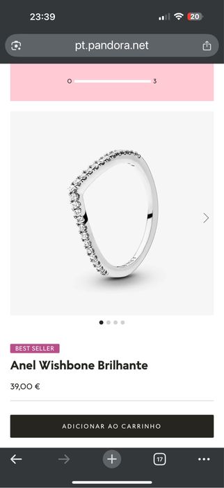 Vende-se conjunto aneis Pandora em Prata