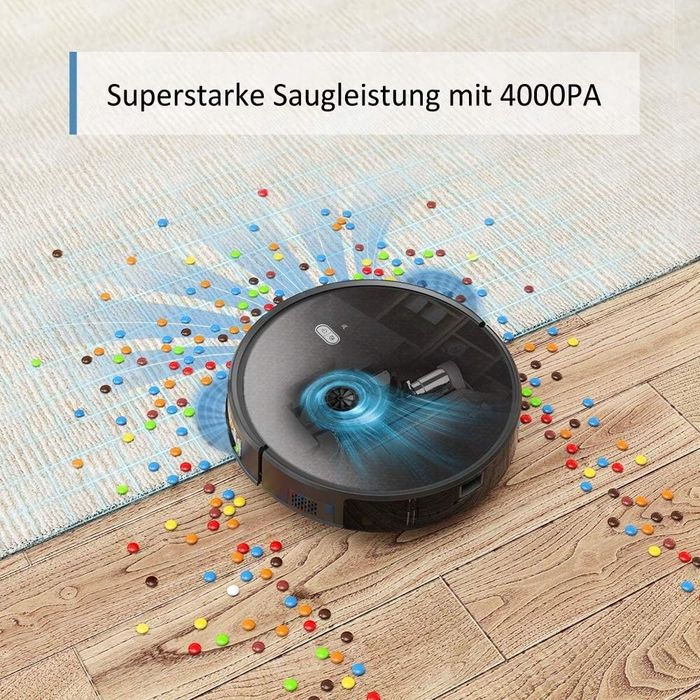 Tesvor M1 robot odkurzający moc 4000 PA Wi-Fi z mapą przestrzeni