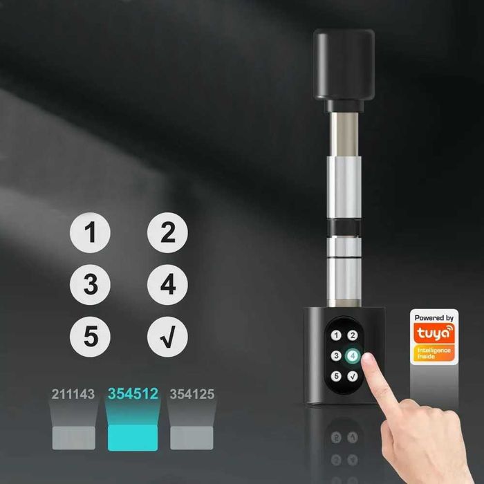 Inteligentna Klamka Wkładka  70Mm Pin Bluetooth Tuya