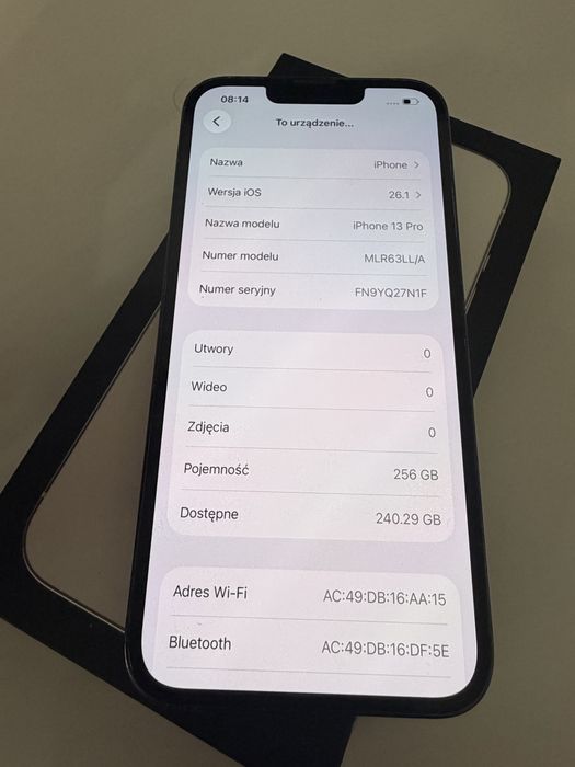 iPhone 13 Pro 256gb Sierra Blue Idealny Stan Bateria 100%