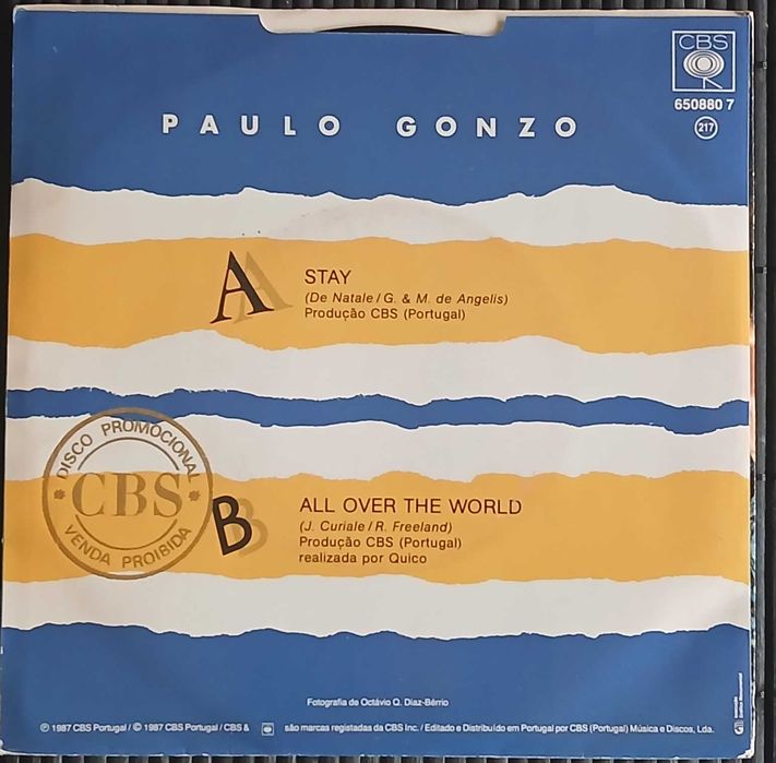 Paulo Gonzo - Stay (Vinil 7")