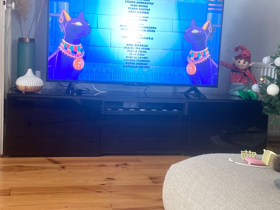 Movel tv preto vidro