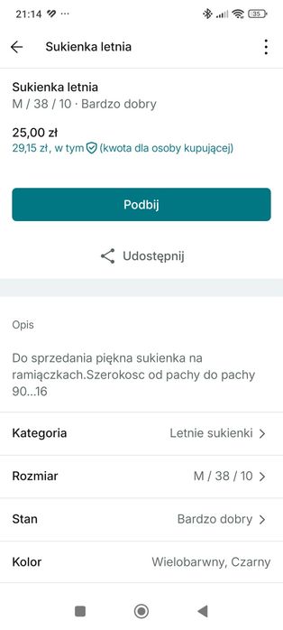 Sukienka damska letnia