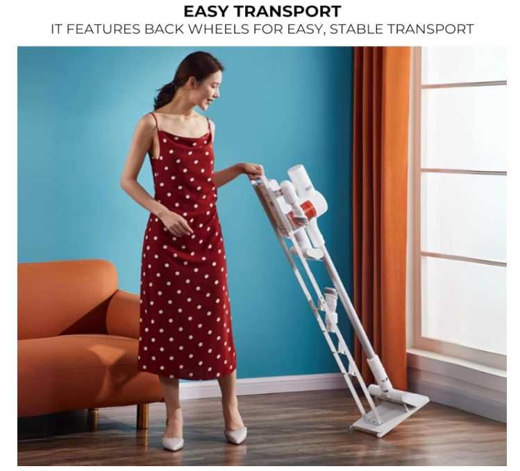 Metalowy stojak na odkurzacz Dyson kolor biały, na kółkach