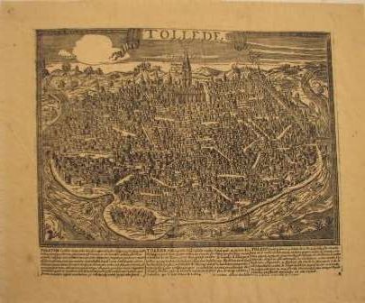 Reprodução de gravura antiga de Toledo