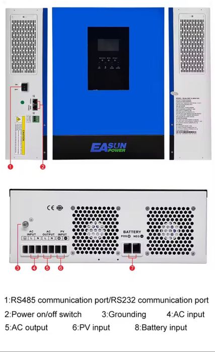 NEW Гібридний сонячний інвертор EASUN 6.2kW 48V SMT / Гибридный солнечный инвертор EASUN 6.2kW 48V SMT