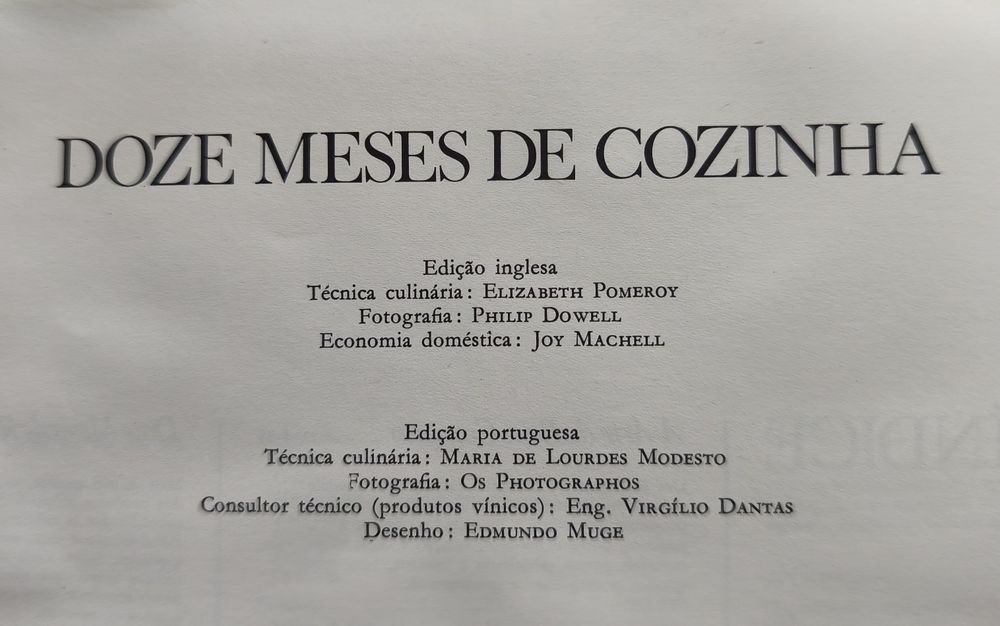"Doze meses de cozinha" - livro de culinária (1977)