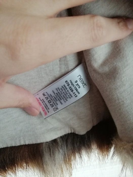 Cudna futerkowa marki Next na 9 latek/134 cm