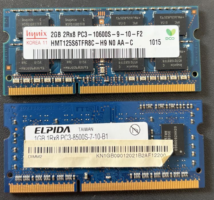 Pamięć RAM DDR3 SO-DIMM 2gb sk- hynix gratis kość 1gb elpida DDR3 SO-DIMM