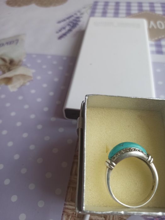 Кольцо серебро с бирюзой