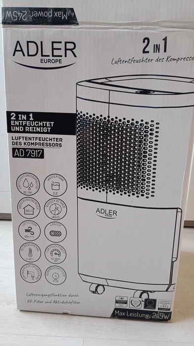 Przenośny osuszacz oczyszczacz powietrza Adler