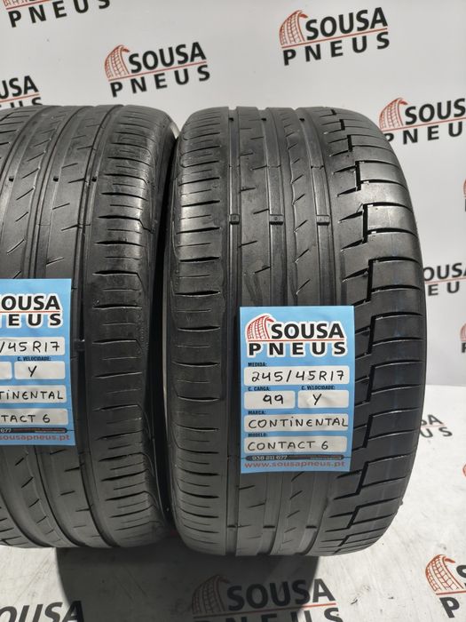 2 pneus semi novos 245-45R17 Continental - Oferta dos Portes