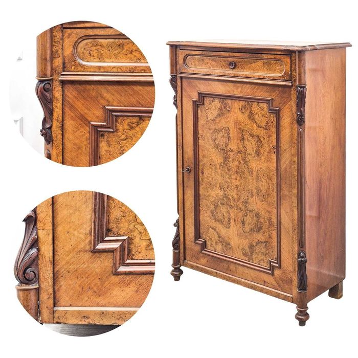 Bieliźniarka KOMODA Ludwik Filip ANTYK 1p. XX orzech FRONT PIĘKNY WZÓR