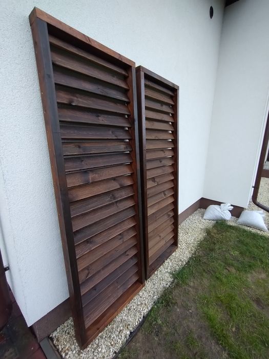 NA WYMIAR Żaluzje Tarasowe Drewniane Nieruchome, Stałe, Ścianka, Panel
