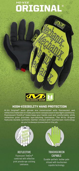 Rękawice Mechanix Hi-Viz Original® HI-VIZ (M)