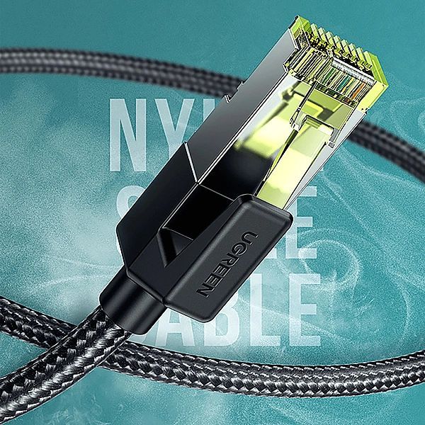 Kabel Ugreen Nw150, 80421 Ethernet Rj45 Cat 7/10Gbps 1m - czarny