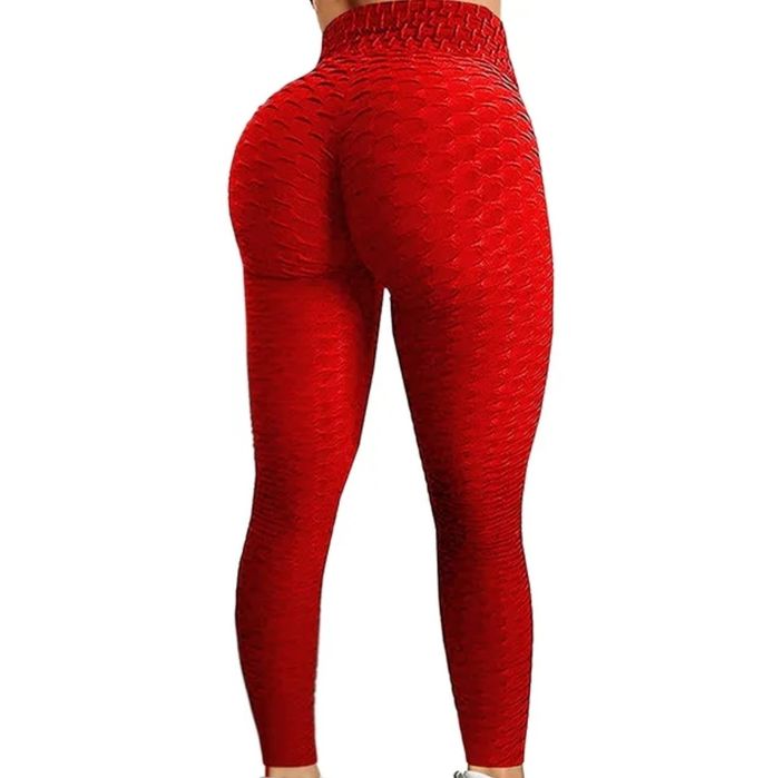 Czerwone legginsy push up modelujące