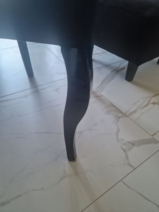 Krzesła 4 szt glamour,czarne pikowane