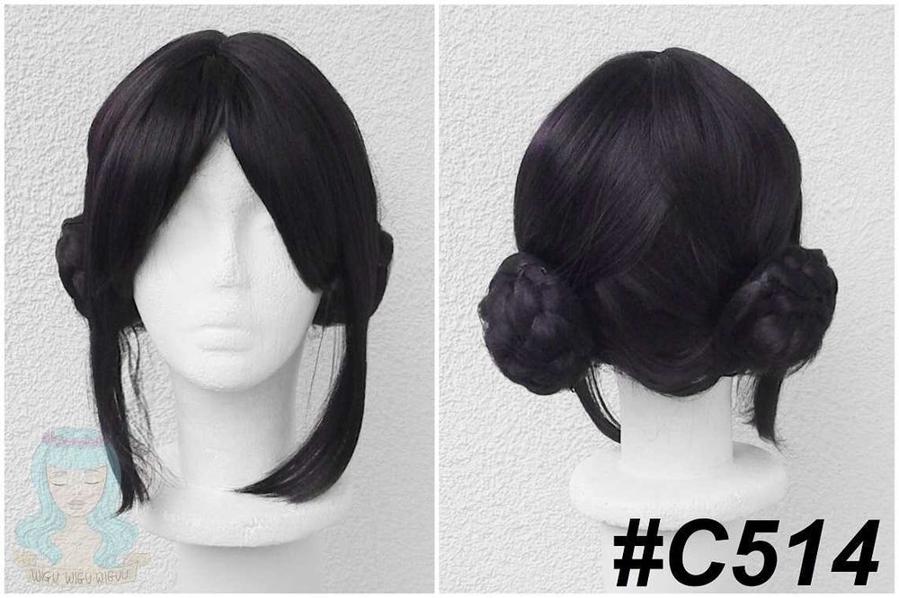 Zoey Kpop Demon Hunters peruka czarna fioletowa z koczkami cosplay wig