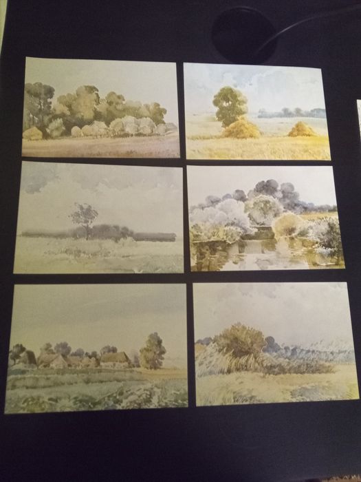 Pocztówki graf. Wiktor Zin PRL 8 szt