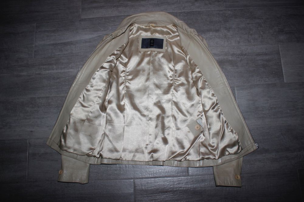 Casaco pele genuína bege senhora Usado - S - casa das peles