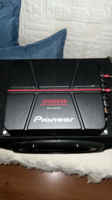 Subwoofer pionner 1400w max + AMP 500w + kit cabos
