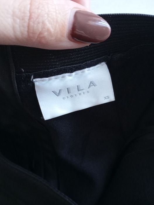 Spódnica ala skórzana Vila 34/36 czarna elegancka